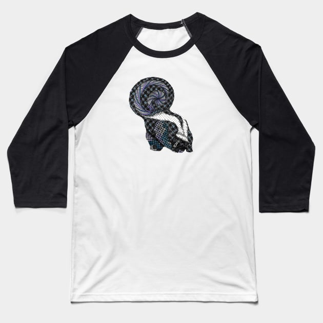 Skunk Totem Animal Baseball T-Shirt by FreeSpiritMeg